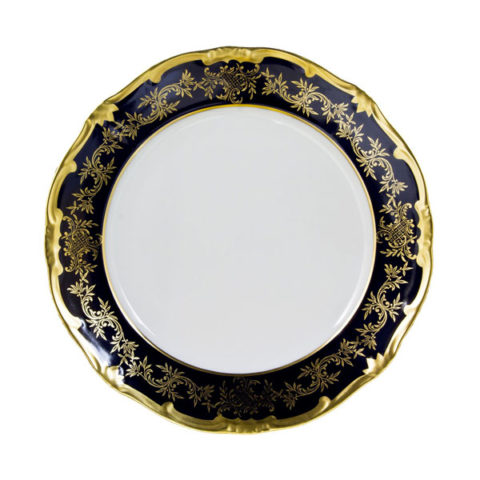 Set piatti porcellana made in Germany decorazione a mano oro e cobalto - Caterina