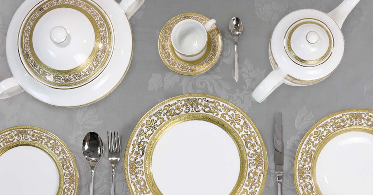 Servizio tavola porcellana decoro classico oro - Royal